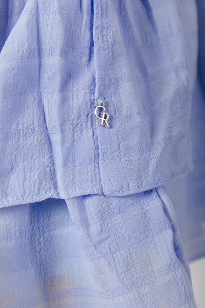 Colourful Rebel Miggy Check Texture Layer Skort | Soft blue