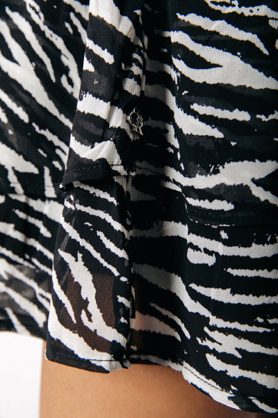 Colourful Rebel Miggy Zebra Ruffle Skort | Black/white