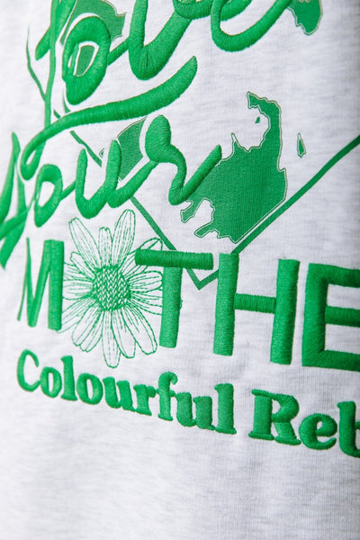 Colourful Rebel Mother Earth Hoodie | Light grey melange 