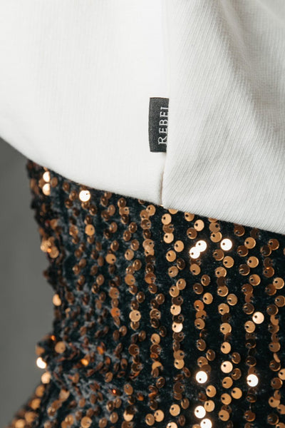 Colourful Rebel Muse Rhinestones Dropped Shoulder Sweat | Off white 