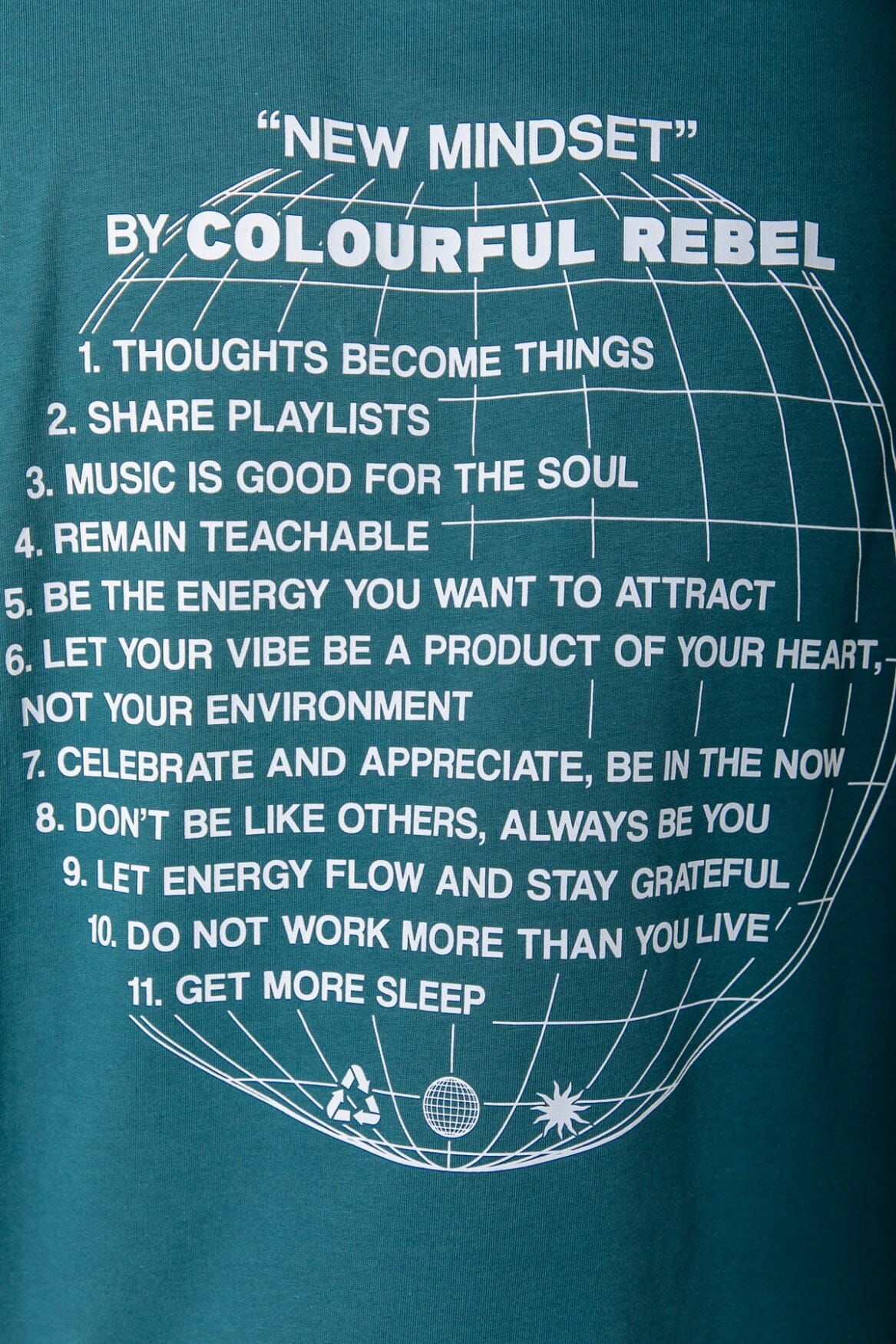 Colourful Rebel New Mindset Tee | Dark turquoise 