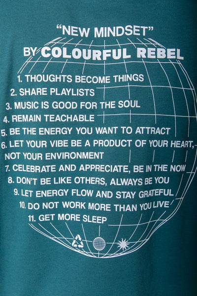 Colourful Rebel New Mindset Tee | Dark turquoise 