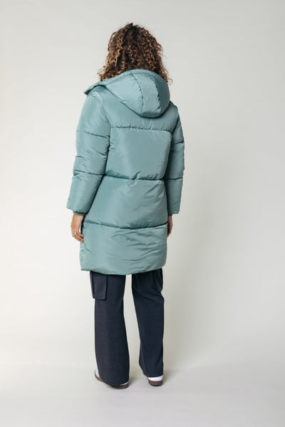 Colourful Rebel North Long Puffer | Vintage green 