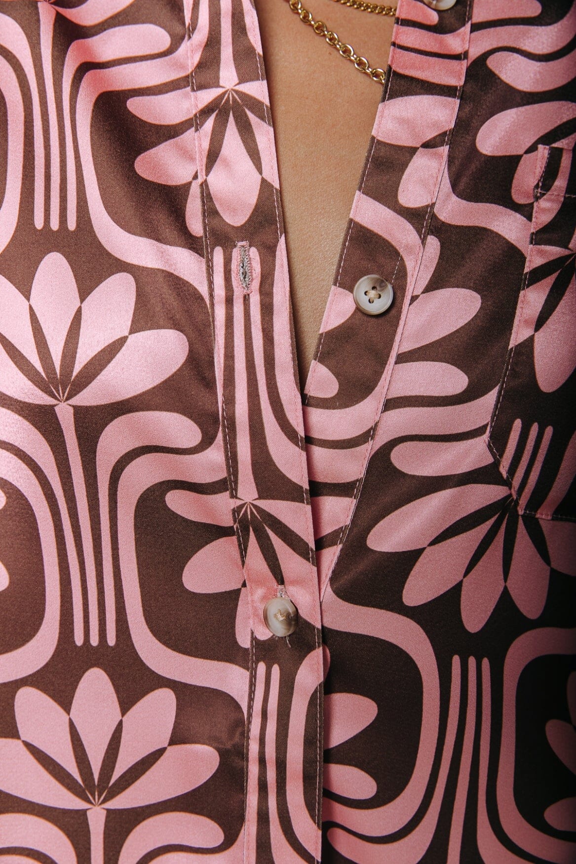 Colourful Rebel Olet Satin Blouse | Vintage pink 