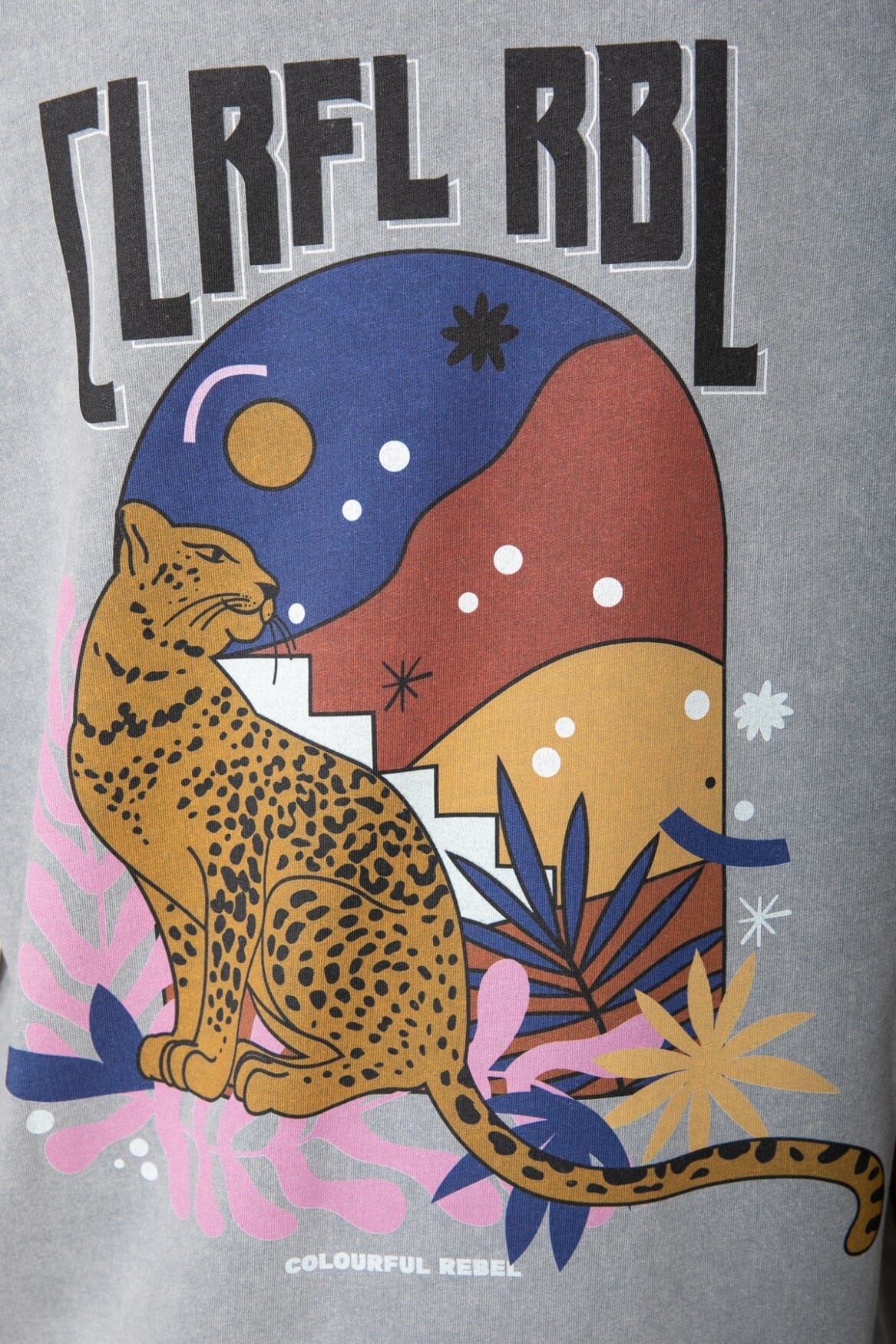 Colourful Rebel Panther Tee | Light grey