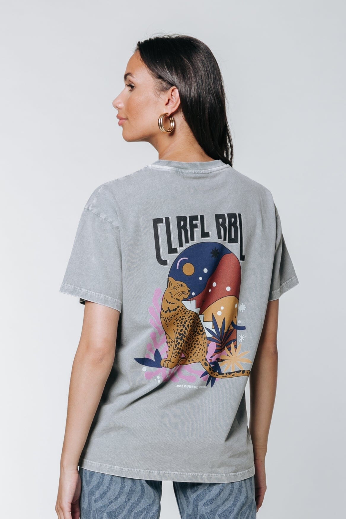 Colourful Rebel Panther Tee | Light grey 8720603281461