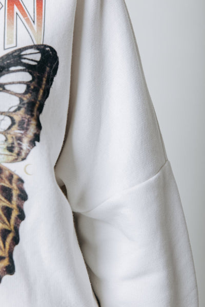Colourful Rebel Papillon Lune Dropped Shoulder Sweat | Off white 