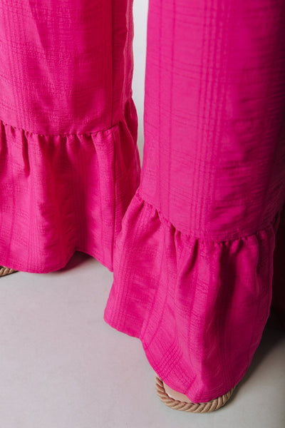 Colourful Rebel Poppy Structure Ruffle Pants | Bright pink 