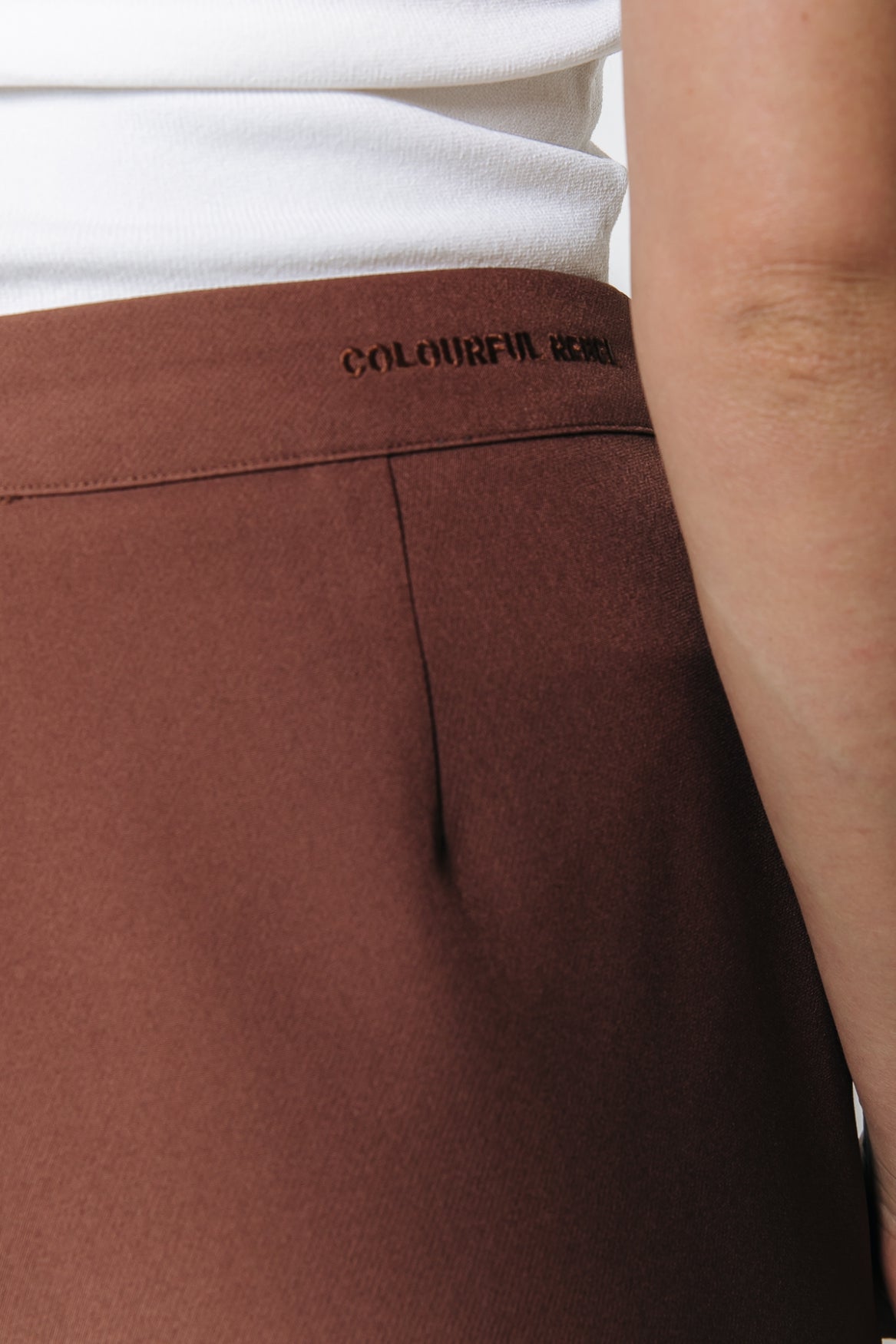 Colourful Rebel Riley Uni Slit Flare Pants | Brown 