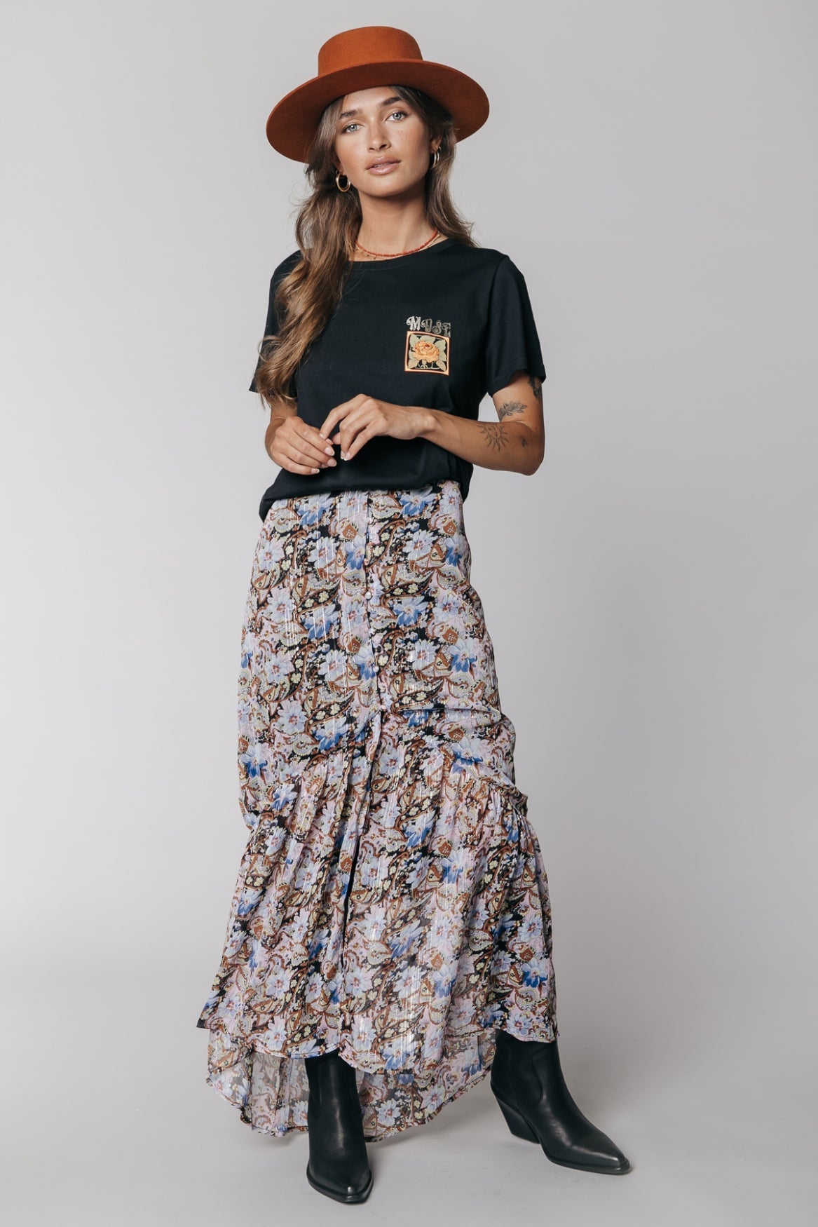 Colourful Rebel Rive Paisley Floral Skirt | Multicolor 1121237154430