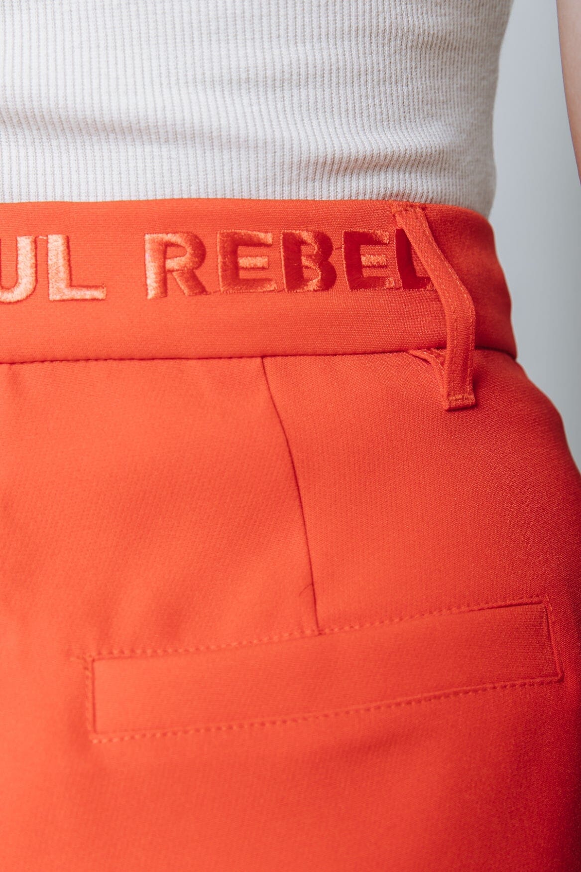 Colourful Rebel Rus Pintuck Pants | Bright orange