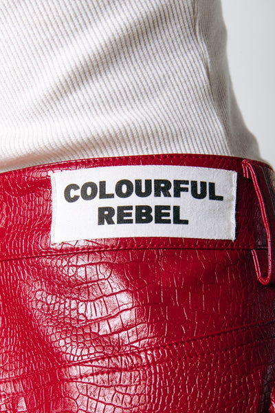 Colourful Rebel Russy Croco Pants | Red 