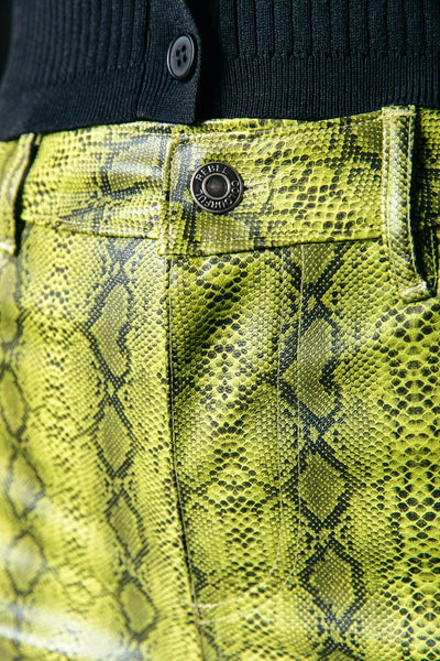 Colourful Rebel Russy Snake Pants | Neon lime 
