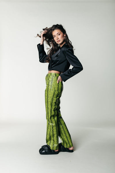 Colourful Rebel Russy Snake Pants | Neon lime 8720867013082