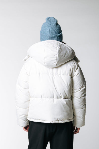 Colourful Rebel Rya Contrast Teddy Puffer Jacket | Off white