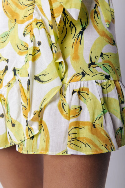 Colourful Rebel Shelby Banana Mini Wrap Skirt | Yellow 