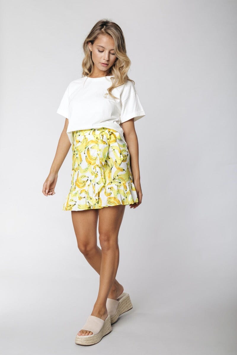 Colourful Rebel Shelby Banana Mini Wrap Skirt | Yellow 8720603209960