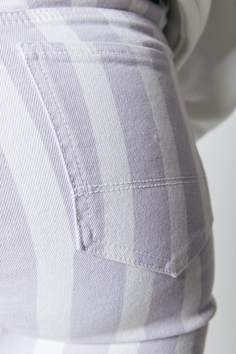 Colourful Rebel Sky Stripe Five Pocket Jeans | Lilac 