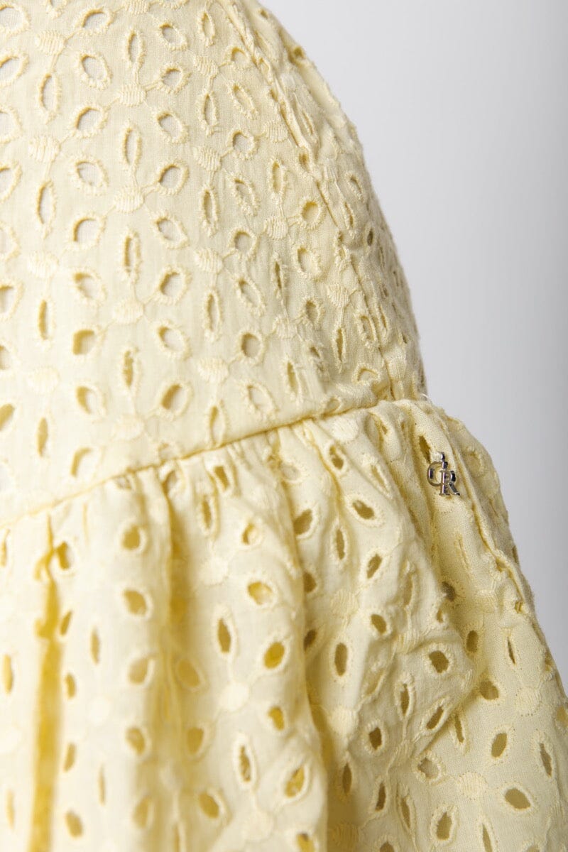 Colourful Rebel Soof Broderie Anglaise Skort | Soft yellow 