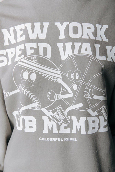 Colourful Rebel Speed Walk Club Hoodie | Concrete grey 