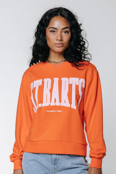 Colourful Rebel ST Barts Patch Relaxed Sweat | Bright orange 8720603286060
