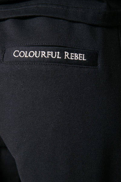 Colourful Rebel Star Embro Sweat Pants | Black 