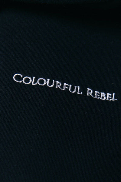 Colourful Rebel Star Towelling Oversized Hoodie | Black 