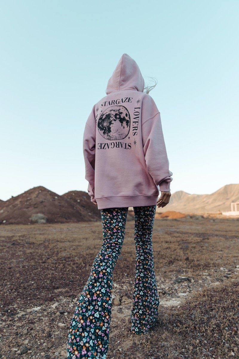 Colourful Rebel Stargaze Oversized Hoodie | Old lilac 