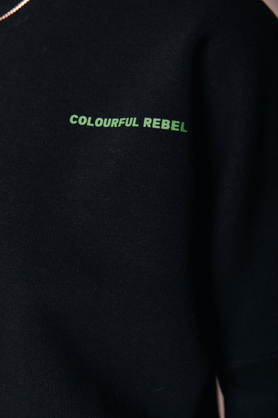 Colourful Rebel Striped Waves Sweat | Black 