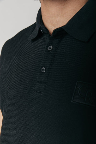 Colourful Rebel Structure Patch Polo | Black 