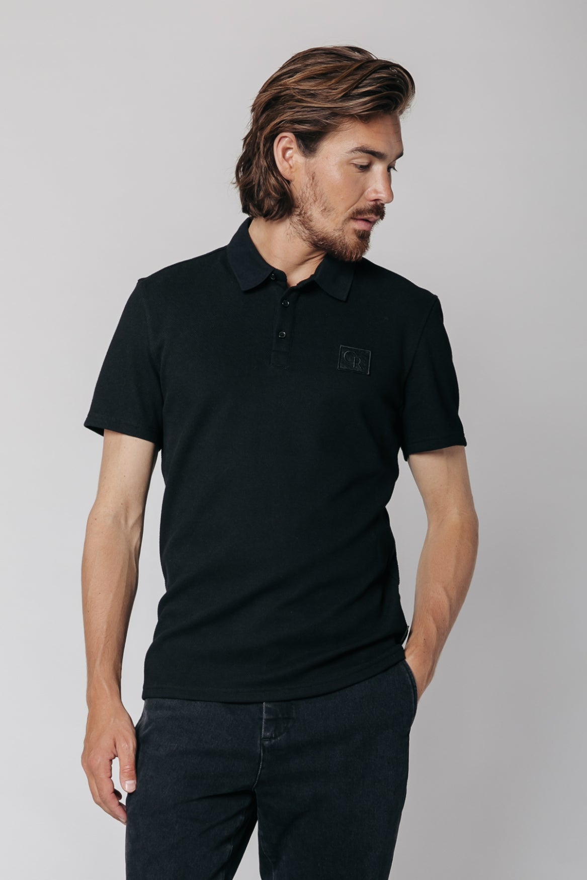 Colourful Rebel Structure Patch Polo | Black 8720603203784