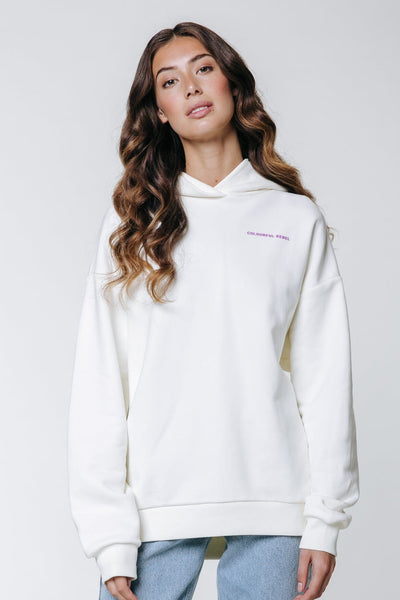 Colourful Rebel Summer Essence Oversized Clean Hoodie | Off white 