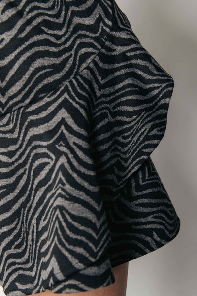 Colourful Rebel Sydney Jacquard Zebra Skort Women | Black