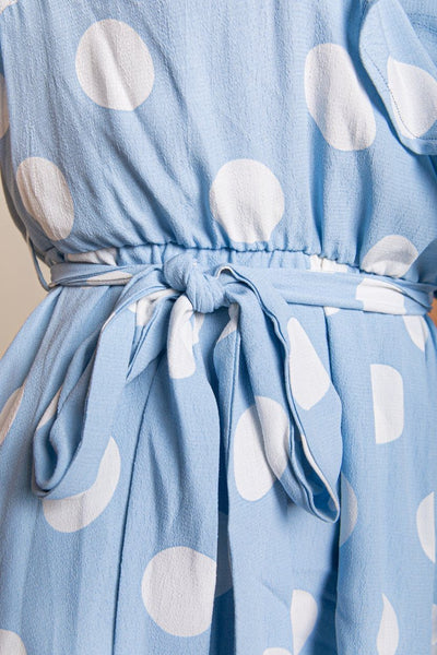 Colourful Rebel Telsi Dots Wrap Dress | Blue 