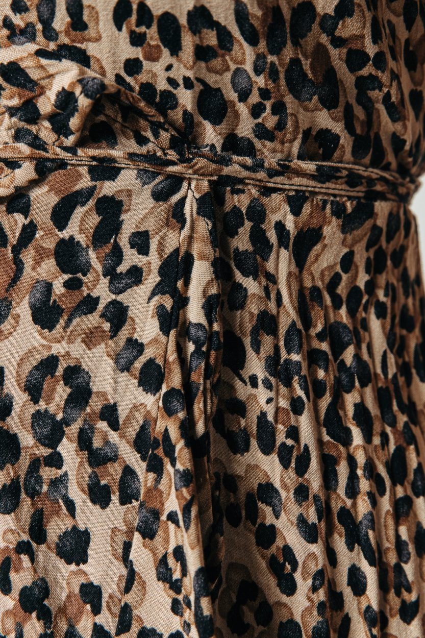 Colourful Rebel Telsi Leopard Wrap Dress | Brown 
