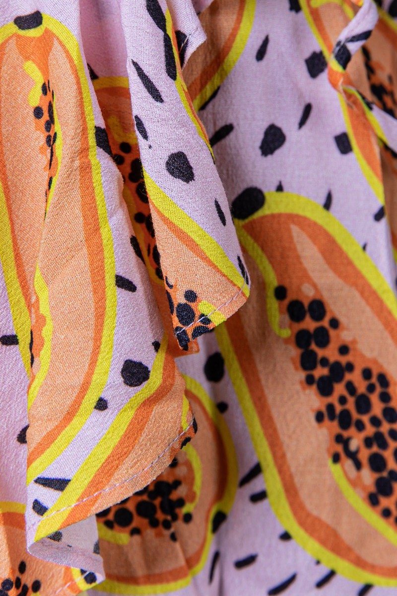 Colourful Rebel Telsi Papaya Wrap Dress | Orange 
