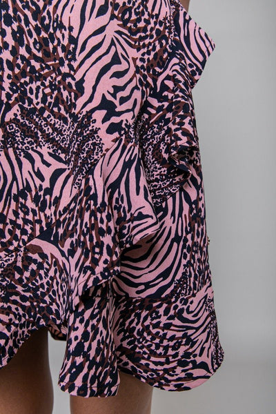 Colourful Rebel Telsi Zebra Wrap Dress | Pink 