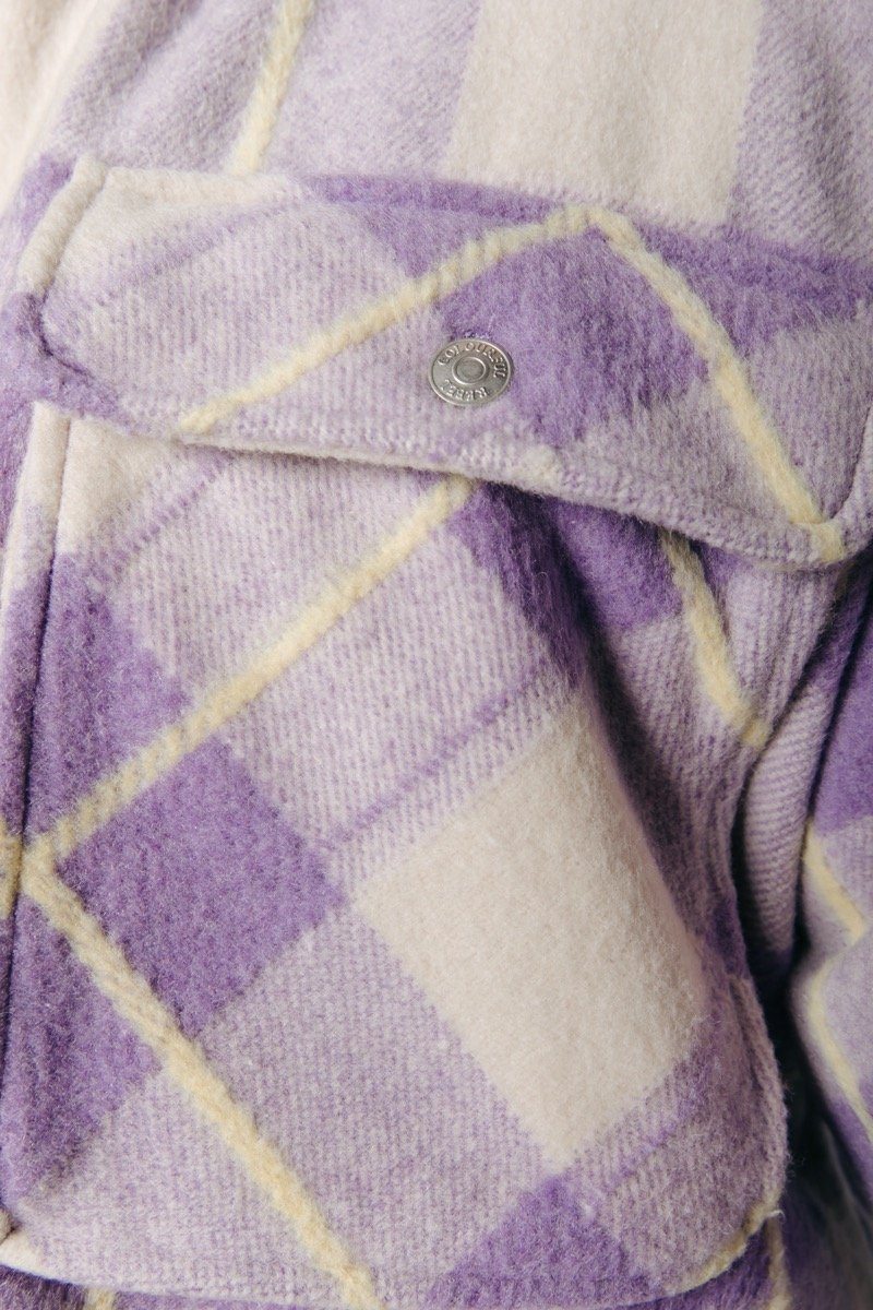 Colourful Rebel Tess Check Oversized Jacket | Lilac 