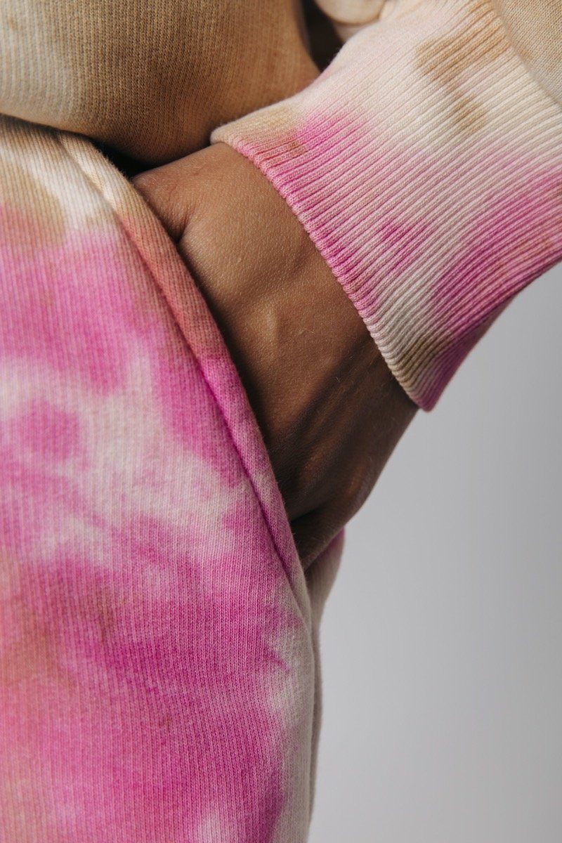 Colourful Rebel Tie Dye Sweat Loose Fit Jogger Pants | Medium pink 