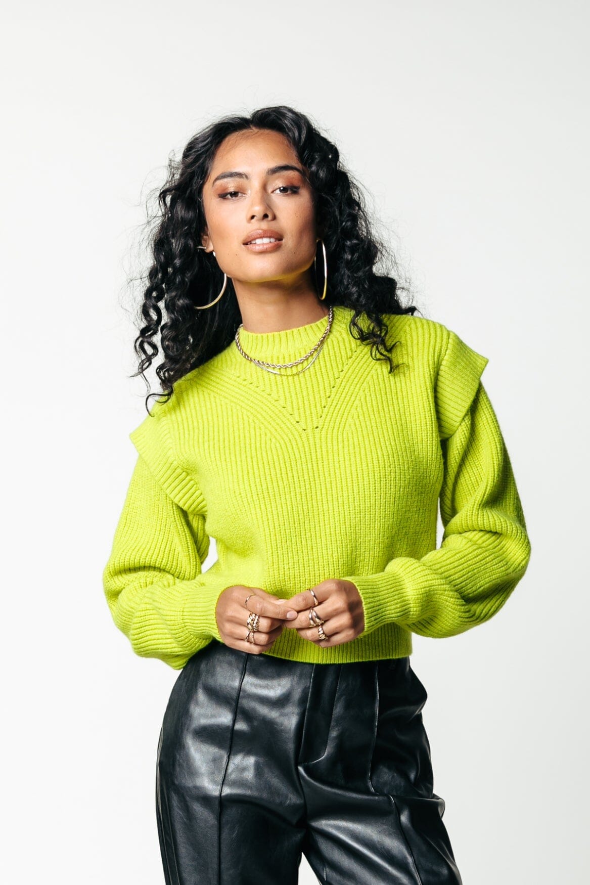 Colourful Rebel Toby Knit | Neon lime 8720867003564