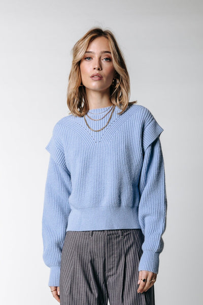 Colourful Rebel Toby Sleeve Detail Knit | Soft blue 8720867002369