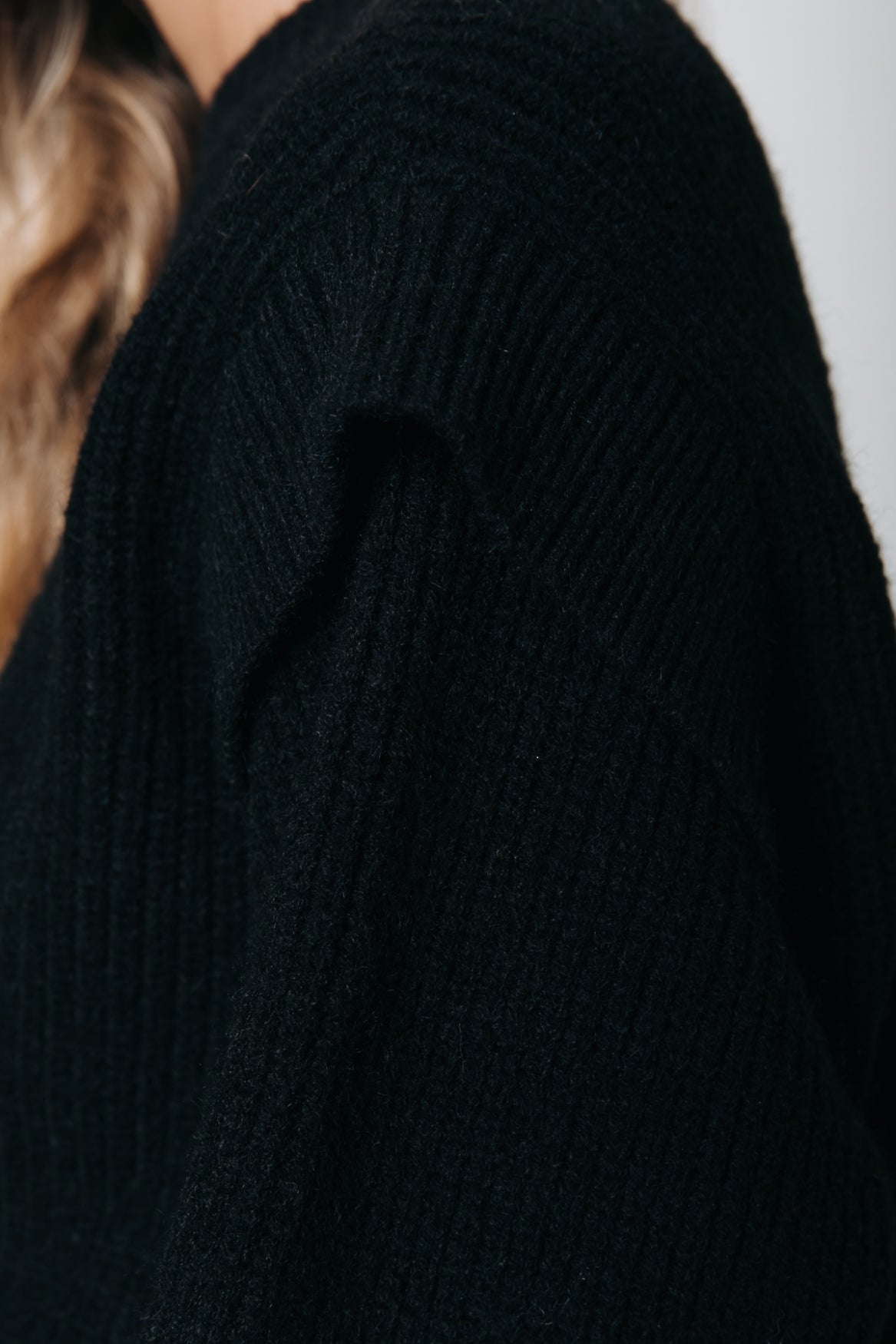 Colourful Rebel Toby Sleeve Detail Knitwear Sweater | Black 