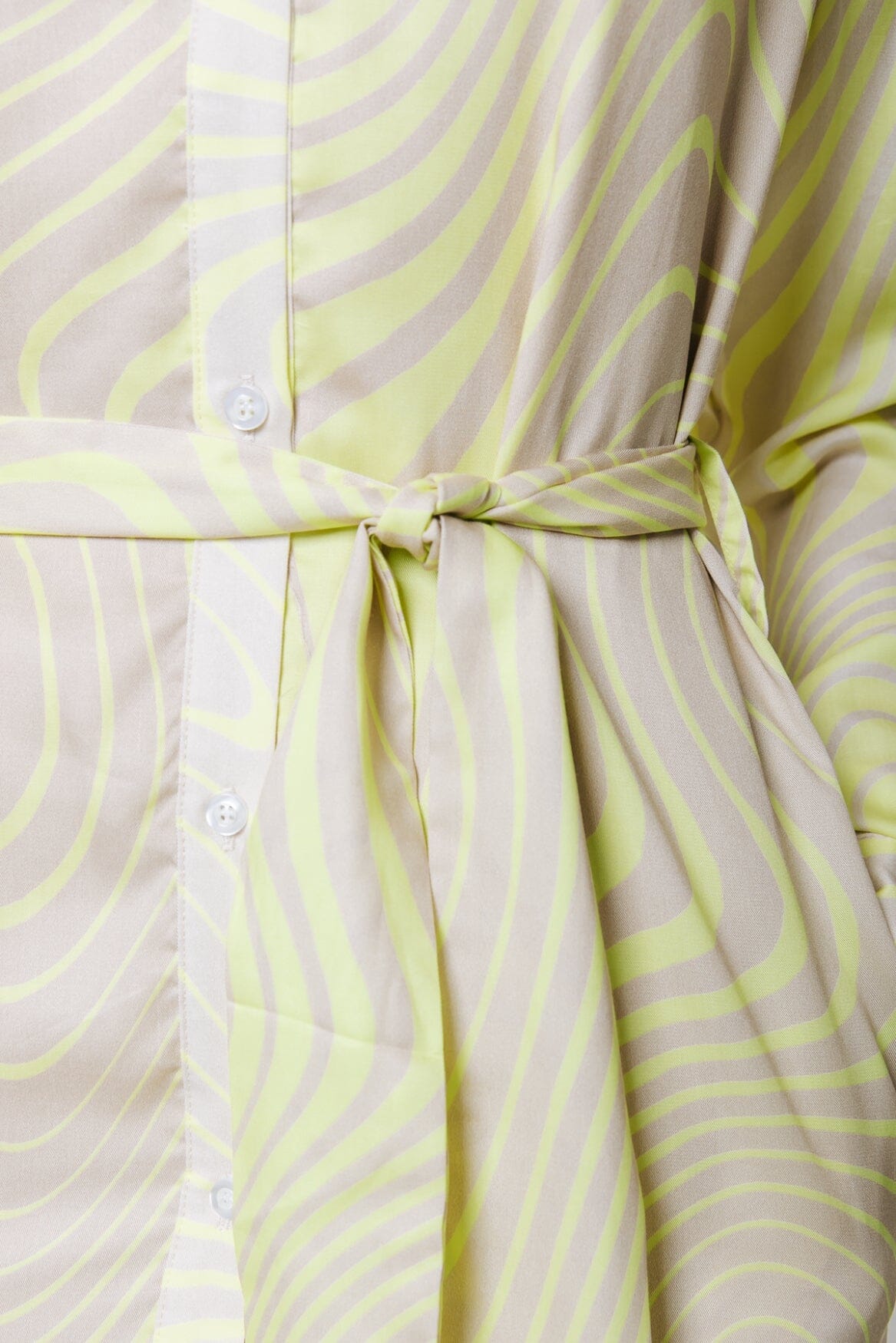 Colourful Rebel Tori Liquid Mini Shirt Dress | Lime 