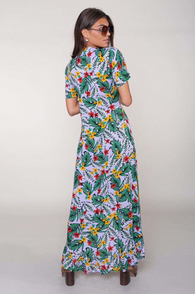 Colourful Rebel Tyra Tropical High Low Maxi Dress | Multicolor 