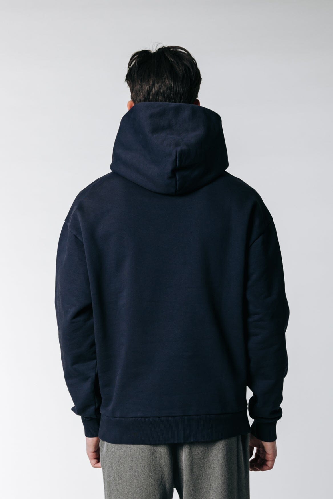 Colourful Rebel Uni Logo Relaxed Clean Hoodie | Navy