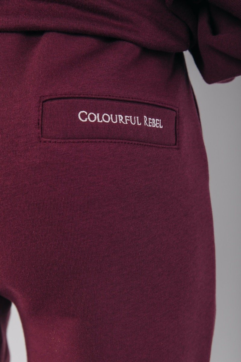 Colourful Rebel Uni Loose Fit Sweat Jogger Pants | Burgundy 