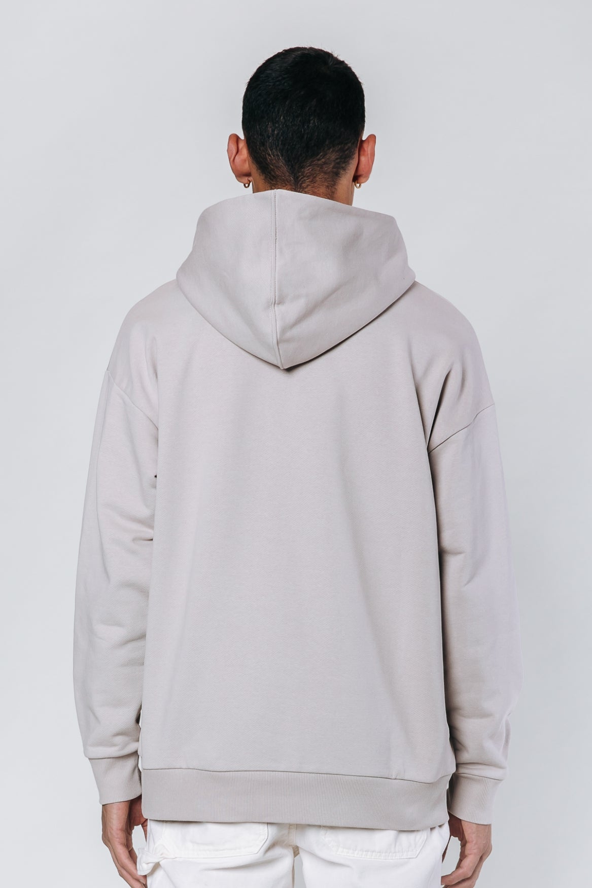 Colourful Rebel Uni Patch Dropped Shoulder Hoodie | Stone 
