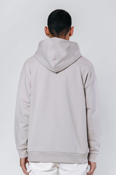 Colourful Rebel Uni Patch Dropped Shoulder Hoodie | Stone 