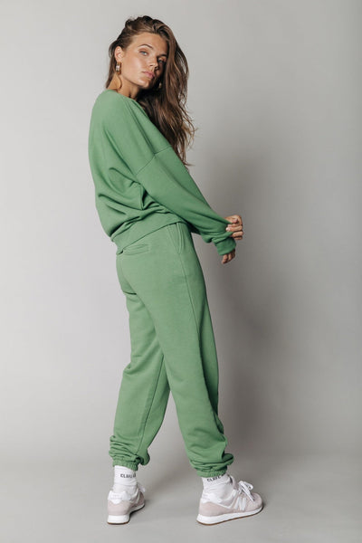 Colourful Rebel Uni Pintuck Loose Fit Sweat Pants | Medium green