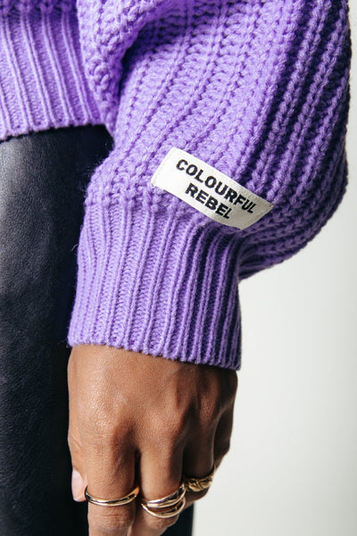 Colourful Rebel Vicca Knitted Sweater | Lilac